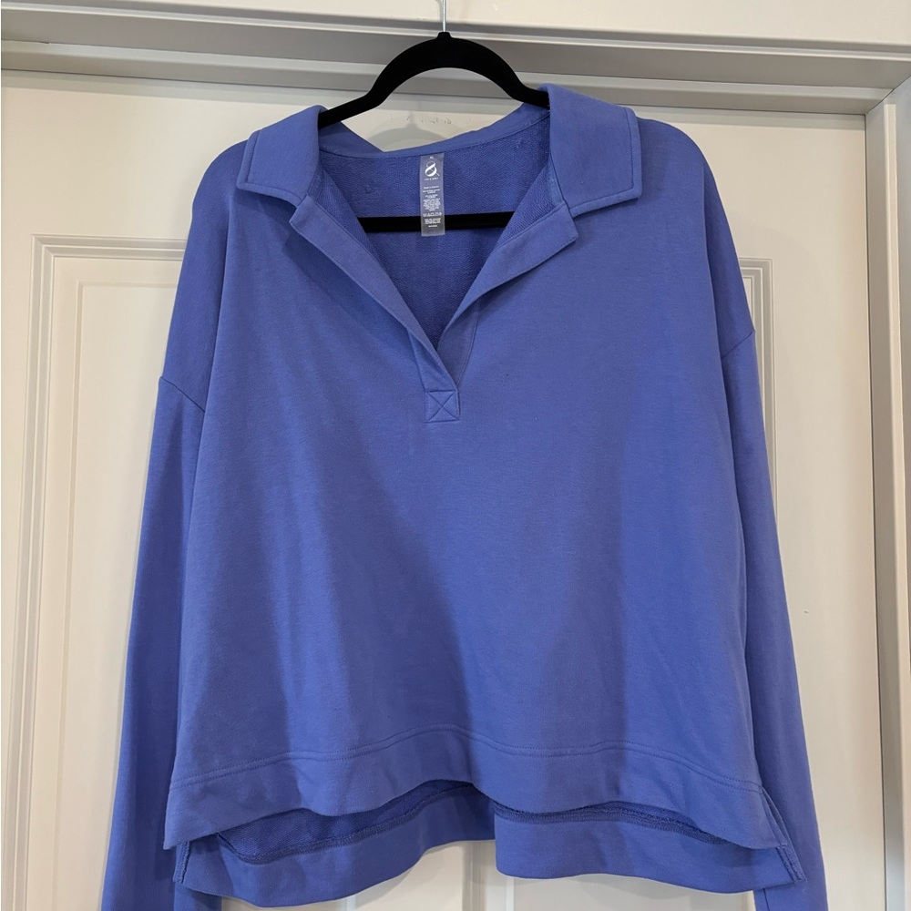 Lou & Grey Blue Collared Sweatshirt